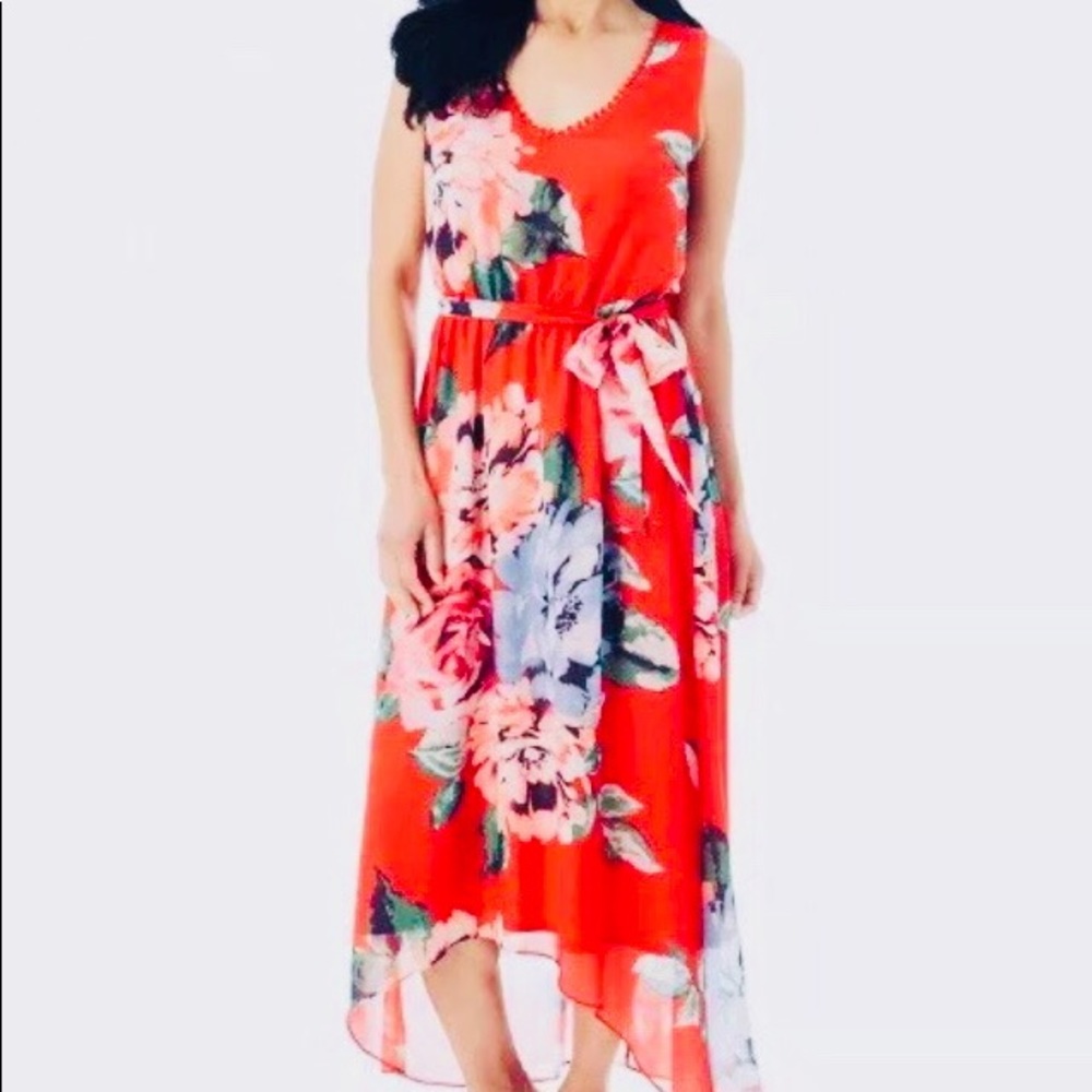 APT 9 MAXI DRESS Large NWT Pink Tropical 🌺❤️